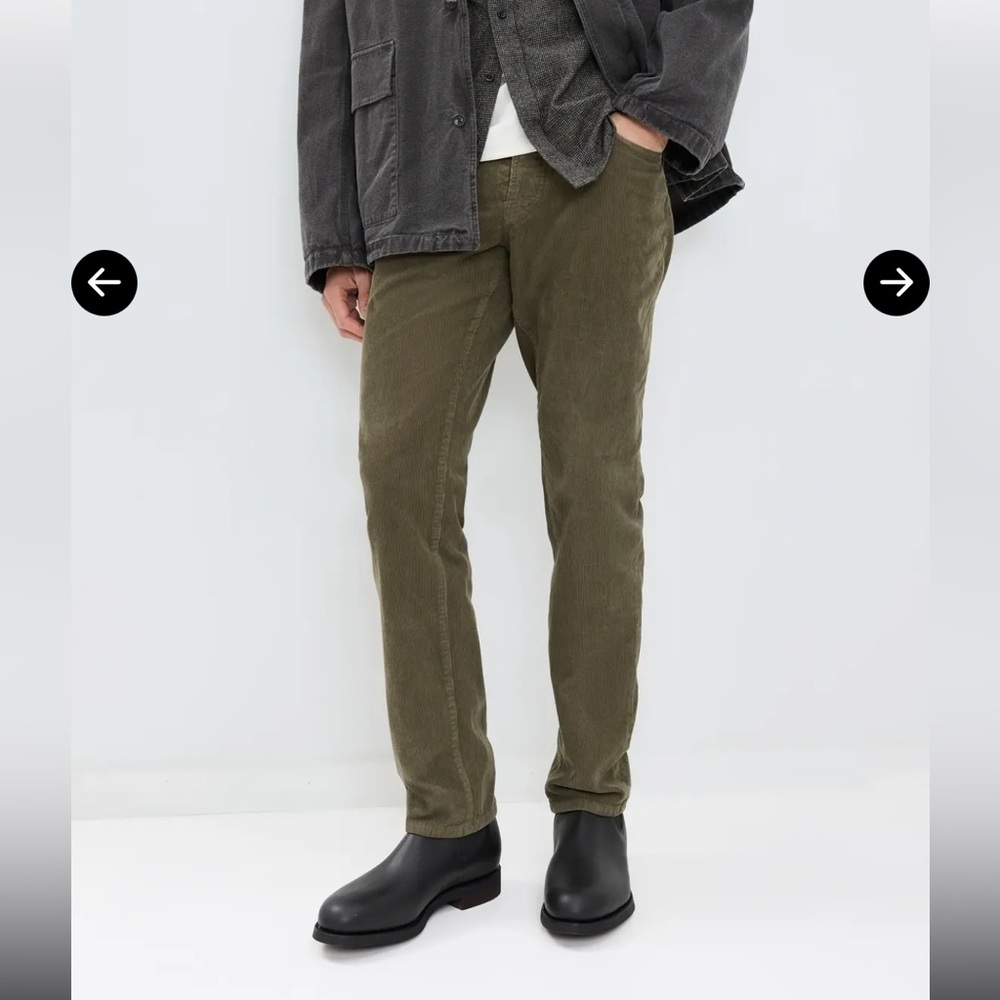 Taylor Stitch Slim‎ All Day Bedford Corduroy Olive Green Straight Pants